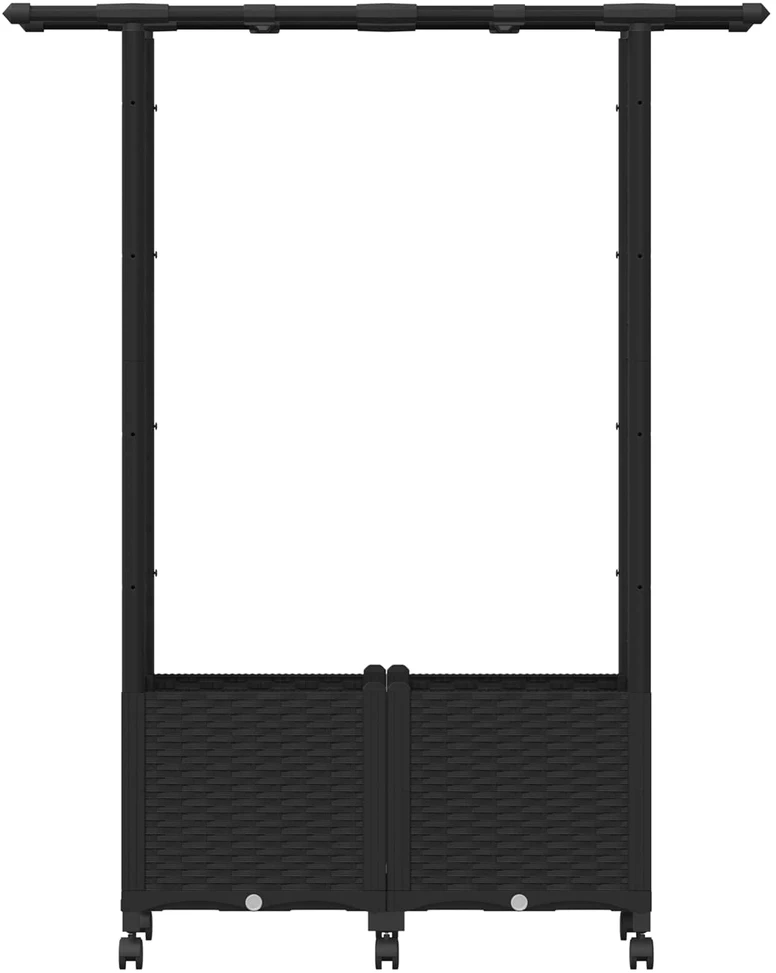 Pakeltas lovas su trelėmis ir stogu Juoda 124,5 x 40 x 142 cm
