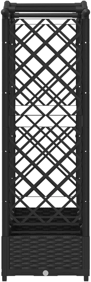Pakeltas lovas su trelėmis ir stogu Juoda 207 x 40 x 123 cm PP
