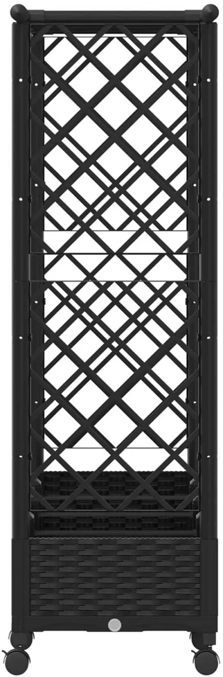 Pakeltas lovas su trelėmis ir stogu Juoda 203 x 40 x 127 cm PP