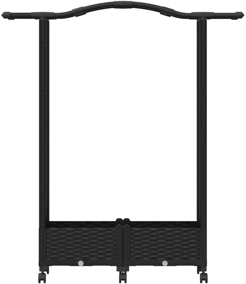 Pakeltas lovas su trelėmis ir stogu Juoda 124 x 40 x 129 cm PP