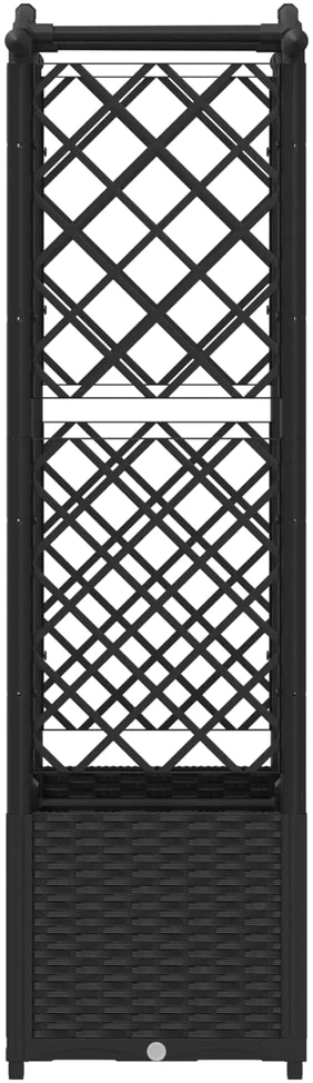Pakeltas lovas su trelėmis ir stogu Juoda 125 x 40 x 138 cm PP
