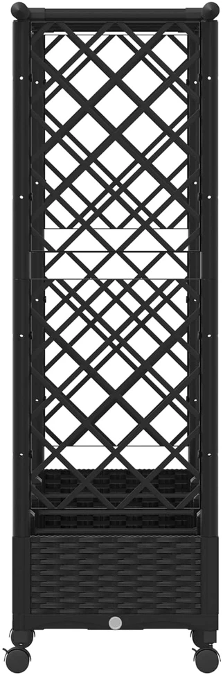 Pakeltas lovas su trelėmis ir stogu Juoda 203 x 40 x 127 cm PP