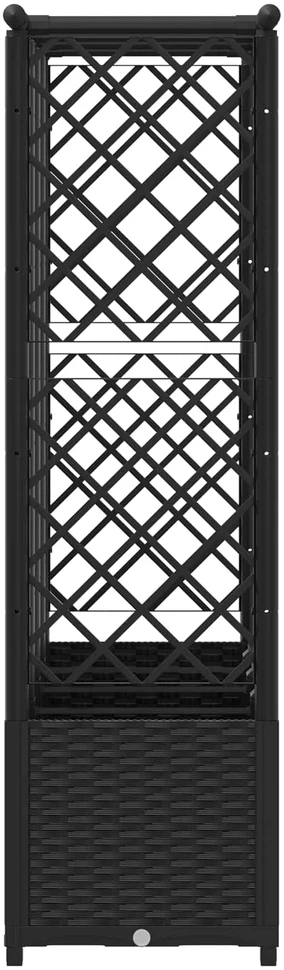 Pakeltas lovas su trelėmis ir stogu Juoda 202 x 40 x 136 cm PP