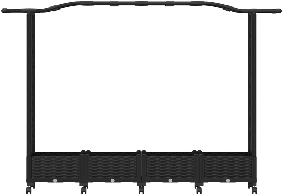 Pakeltas lovas su trelėmis ir stogu Juoda 207 x 40 x 129 cm PP