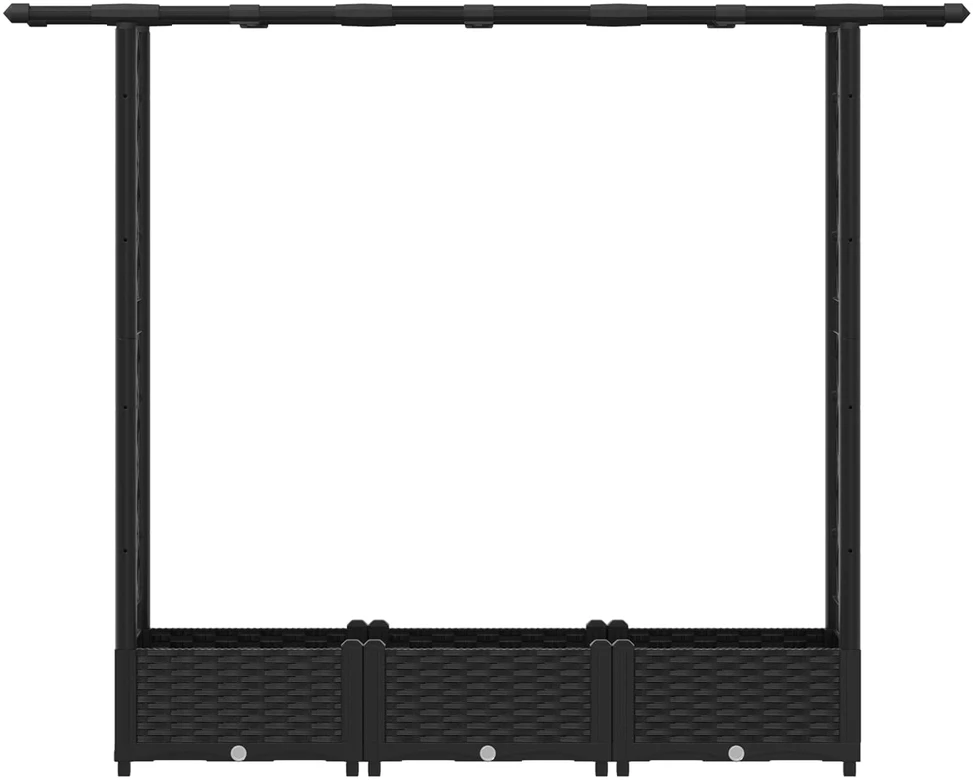 Pakeltas lovas su trelėmis ir stogu Juoda 164 x 40 x 121 cm PP