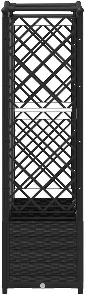 Pakeltas lovas su trelėmis ir stogu Juoda 204 x 40 x 138 cm PP