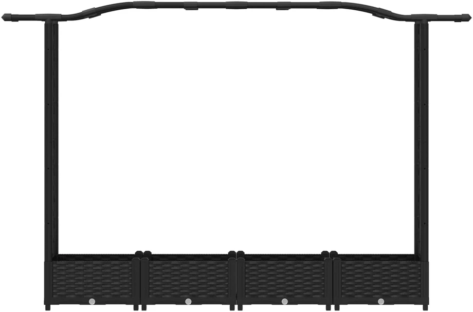 Pakeltas lovas su trelėmis ir stogu Juoda 207 x 40 x 123 cm PP
