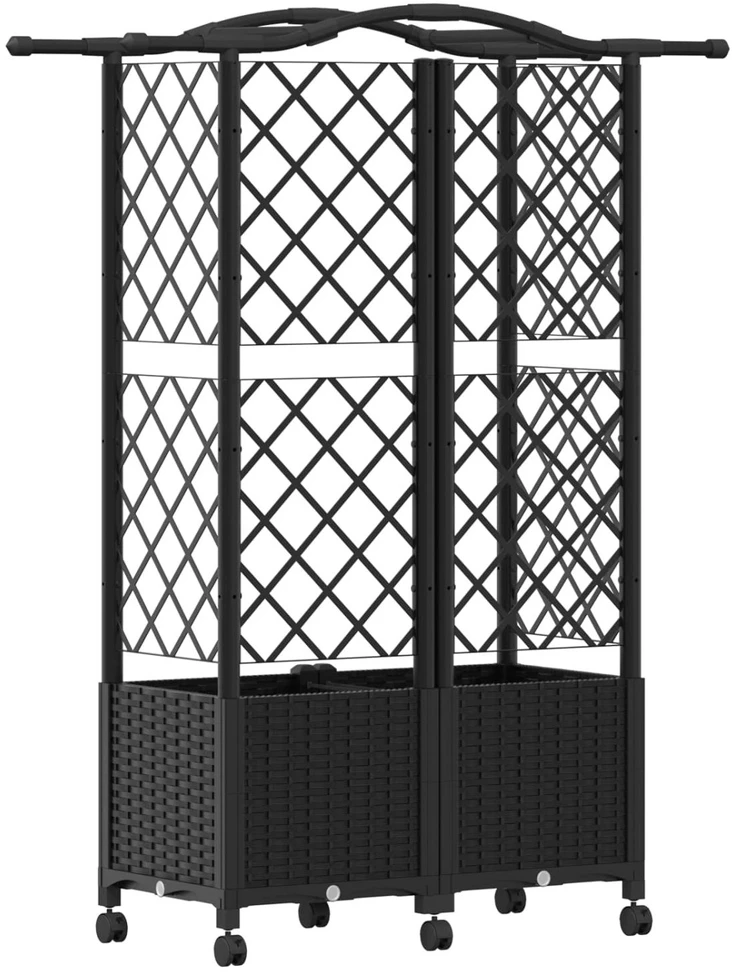 Pakeltas lovas su trelėmis ir stogu Juoda 122 x 40 x 144 cm PP