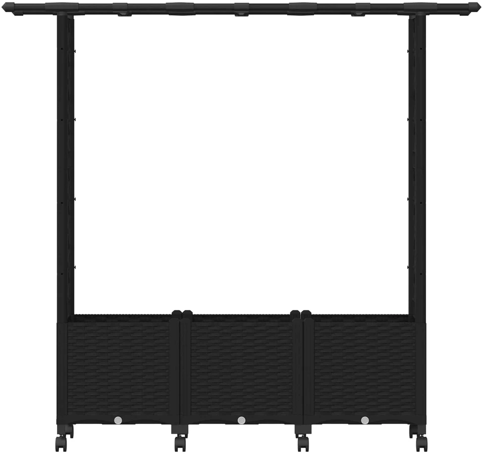 Pakeltas lovas su trelėmis ir stogu Juoda 162,5 x 40 x 142 cm