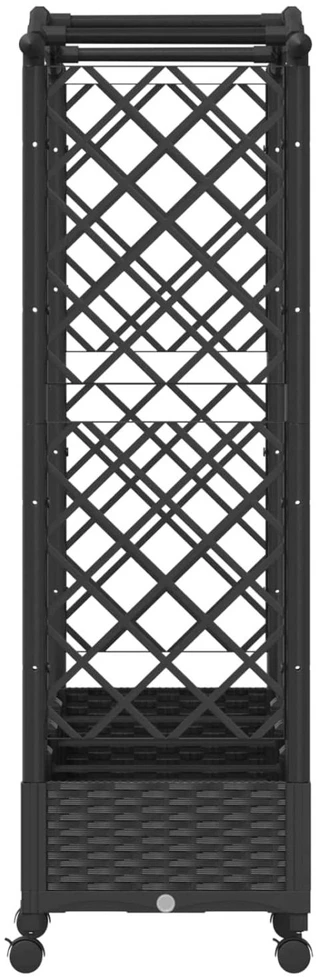 Pakeltas lovas su trelėmis ir stogu Juoda 207 x 40 x 129 cm PP