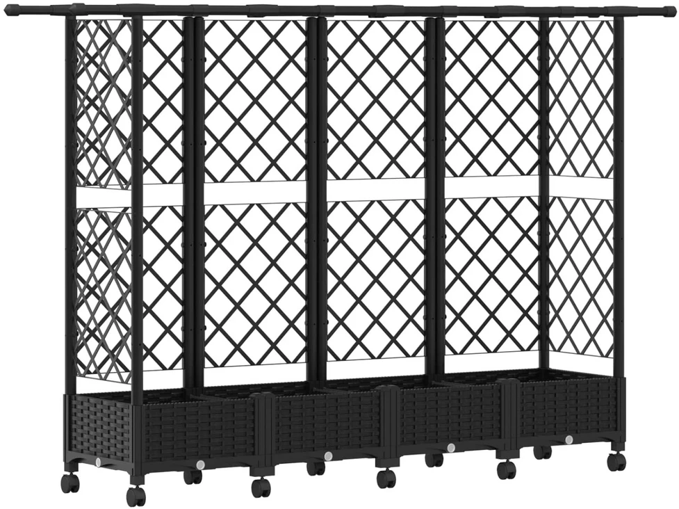 Pakeltas lovas su trelėmis ir stogu Juoda 202,5 x 40 x 127 cm