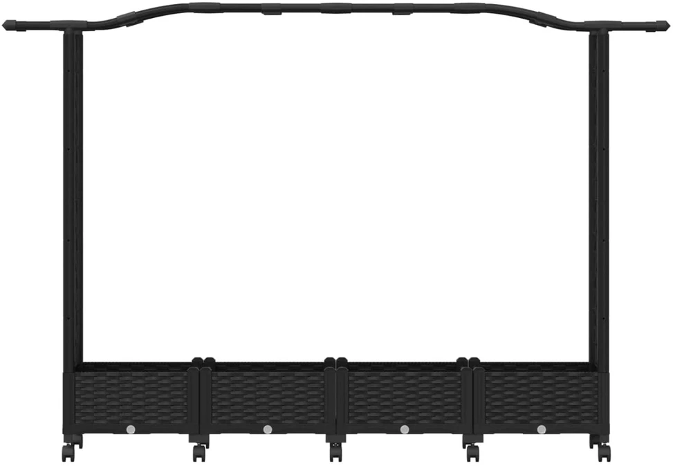 Pakeltas lovas su trelėmis ir stogu Juoda 207 x 40 x 129 cm PP