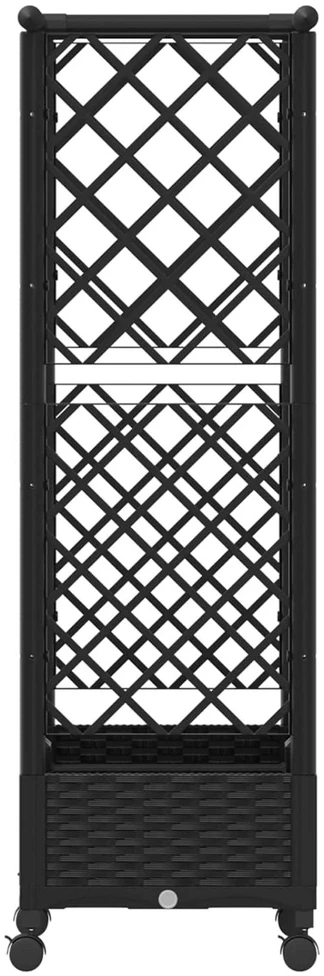 Pakeltas lovas su trelėmis ir stogu Juoda 122,5 x 40 x 127 cm