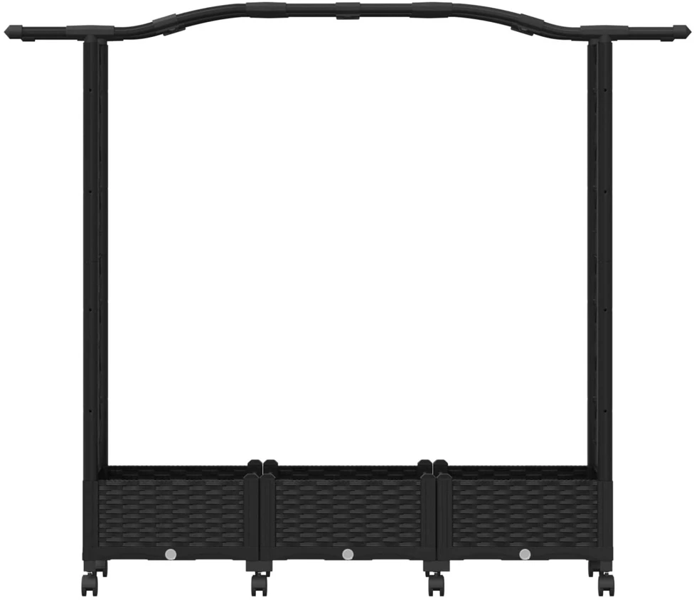 Pakeltas lovas su trelėmis ir stogu Juoda 169 x 40 x 129 cm PP