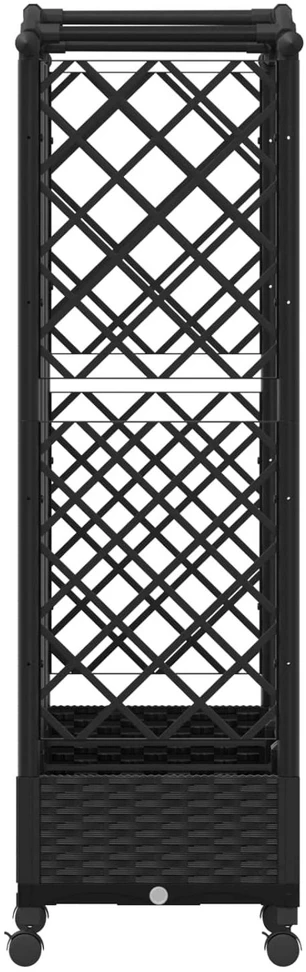Pakeltas lovas su trelėmis ir stogu Juoda 163 x 40 x 129 cm PP