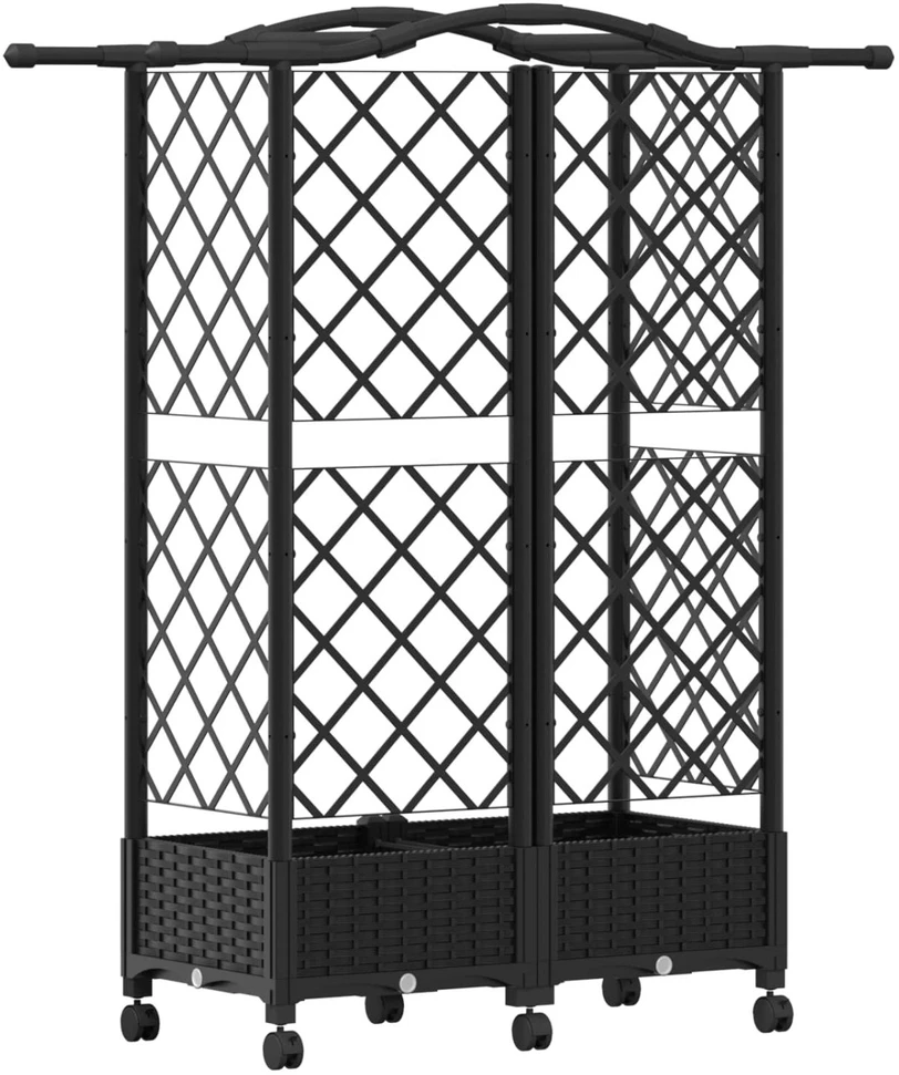 Pakeltas lovas su trelėmis ir stogu Juoda 124 x 40 x 129 cm PP