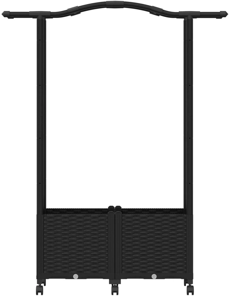 Pakeltas lovas su trelėmis ir stogu Juoda 125 x 40 x 144 cm PP