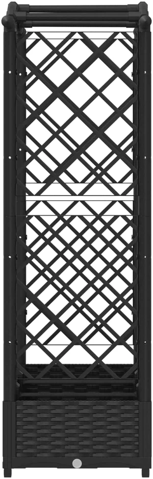 Pakeltas lovas su trelėmis ir stogu Juoda 169 x 40 x 123 cm PP