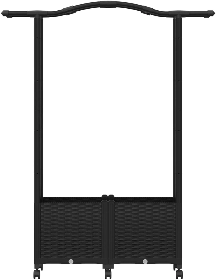 Pakeltas lovas su trelėmis ir stogu Juoda 125 x 40 x 144 cm PP