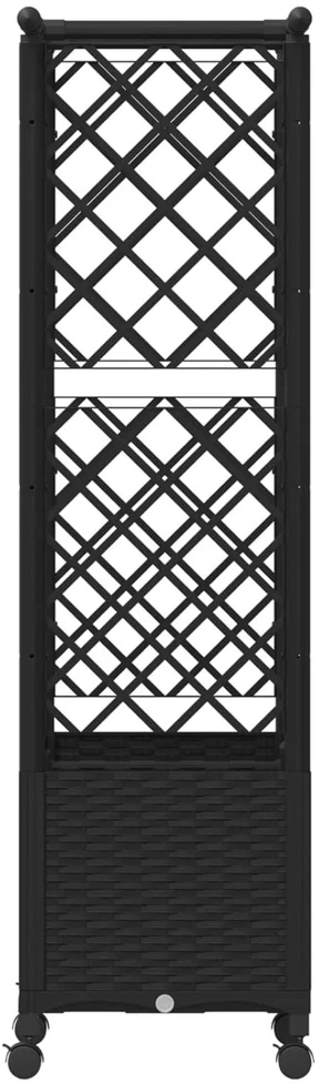 Pakeltas lovas su trelėmis ir stogu Juoda 124,5 x 40 x 142 cm