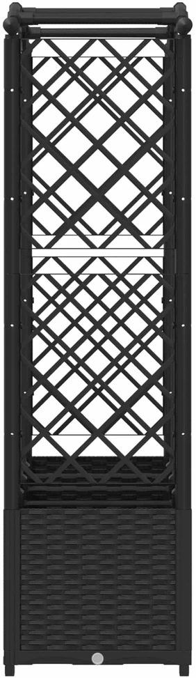 Pakeltas lovas su trelėmis ir stogu Juoda 204 x 40 x 138 cm PP