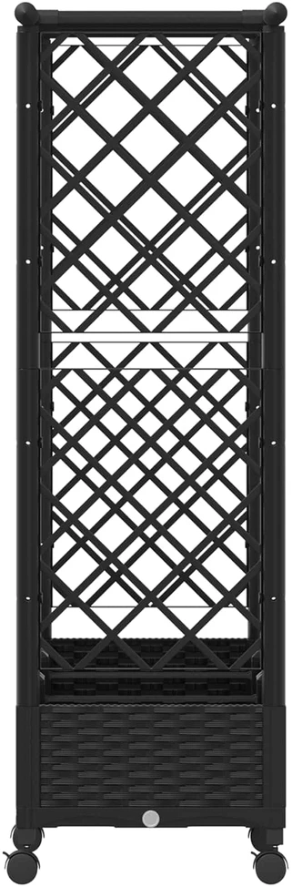 Pakeltas lovas su trelėmis ir stogu Juoda 164 x 40 x 127 cm PP