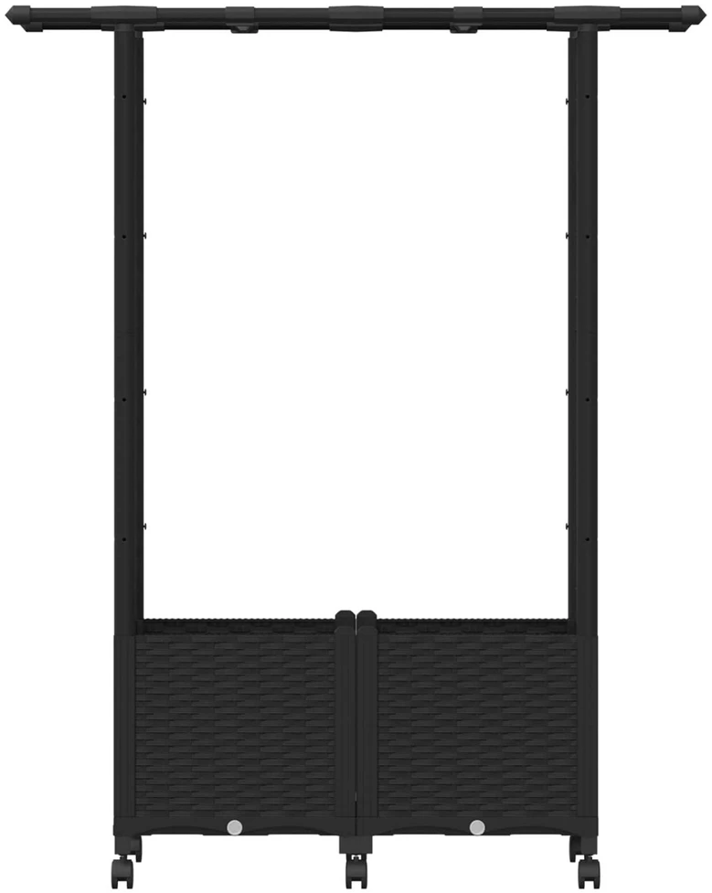Pakeltas lovas su trelėmis ir stogu Juoda 124,5 x 40 x 142 cm