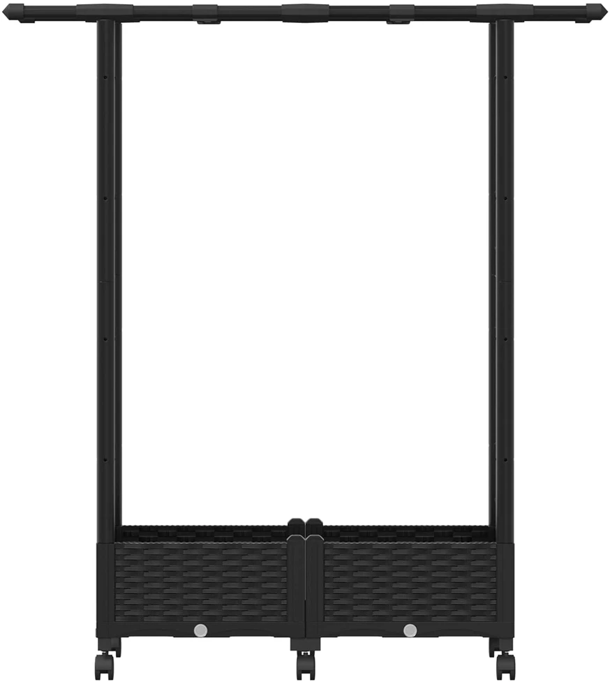 Pakeltas lovas su trelėmis ir stogu Juoda 122,5 x 40 x 127 cm