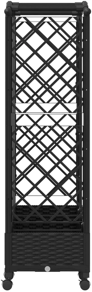 Pakeltas lovas su trelėmis ir stogu Juoda 203,5 x 40 x 129 cm