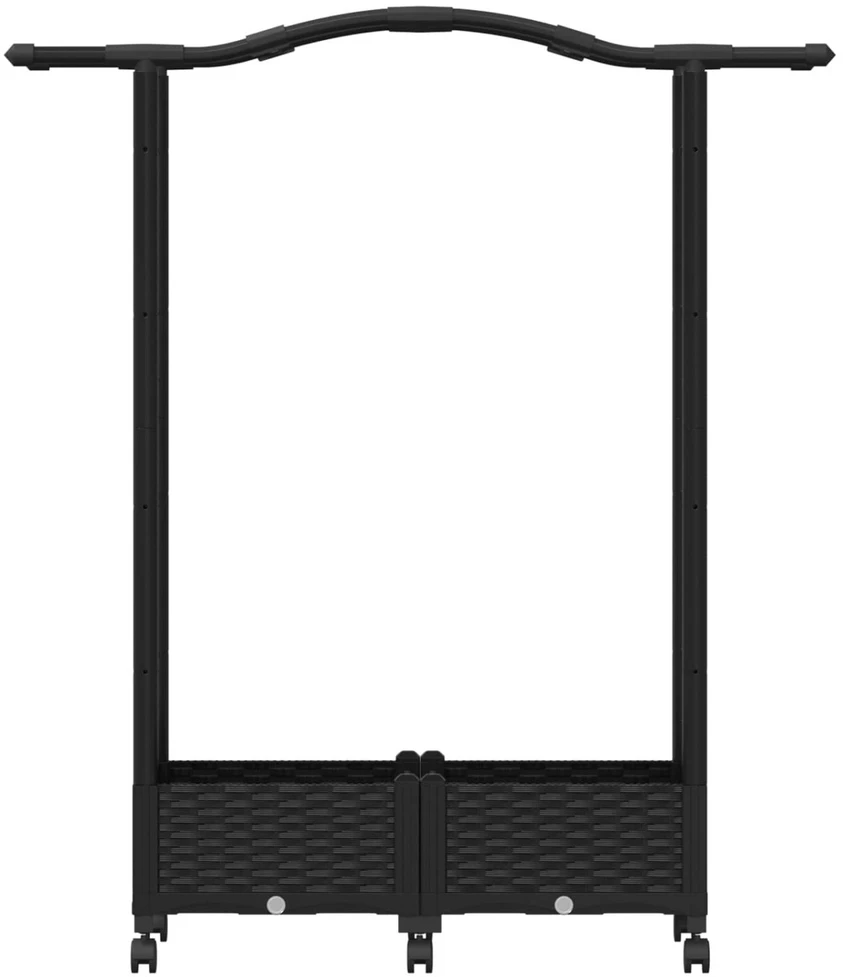 Pakeltas lovas su trelėmis ir stogu Juoda 124 x 40 x 129 cm PP