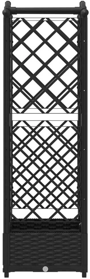 Pakeltas lovas su trelėmis ir stogu Juoda 124 x 40 x 123 cm PP
