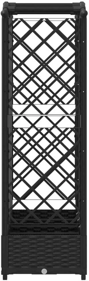 Pakeltas lovas su trelėmis ir stogu Juoda 203,5 x 40 x 123 cm