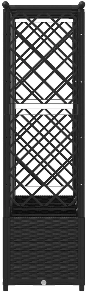 Pakeltas lovas su trelėmis ir stogu Juoda 203 x 40 x 136 cm PP