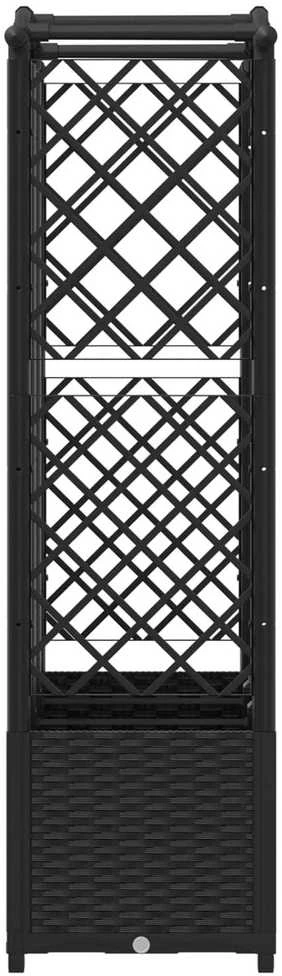 Pakeltas lovas su trelėmis ir stogu Juoda 163 x 40 x 138 cm PP