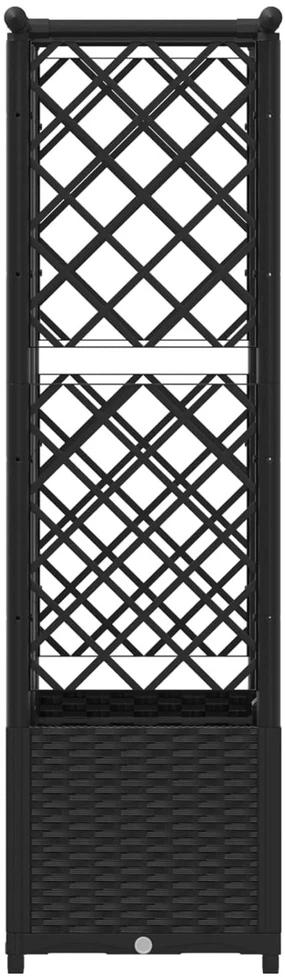 Pakeltas lovas su trelėmis ir stogu Juoda 124,5 x 40 x 136 cm