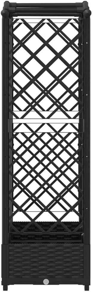 Pakeltas lovas su trelėmis ir stogu Juoda 163 x 40 x 123 cm PP