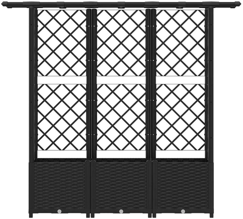 Pakeltas lovas su trelėmis ir stogu Juoda 162,5 x 40 x 136 cm