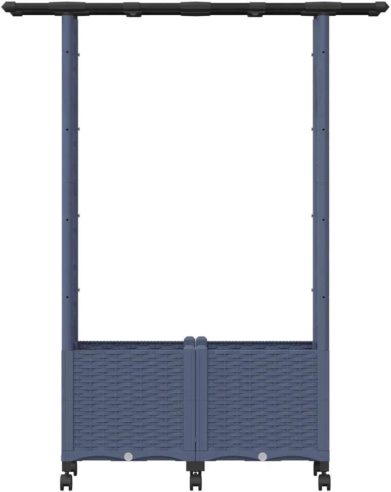 Pakeltas lovas su trelėmis ir stogu Pilka 124,5 x 40 x 142 cm