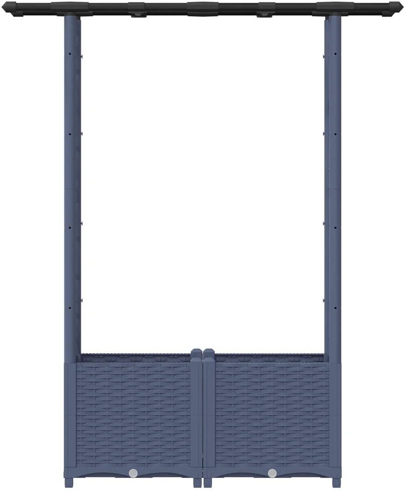 Pakeltas lovas su trelėmis ir stogu Pilka 124,5 x 40 x 136 cm