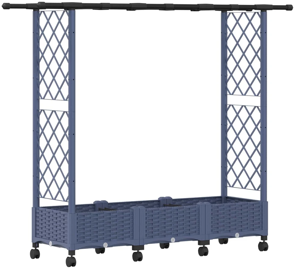 Pakeltas lovas su trelėmis ir stogu Pilka 164 x 40 x 127 cm PP