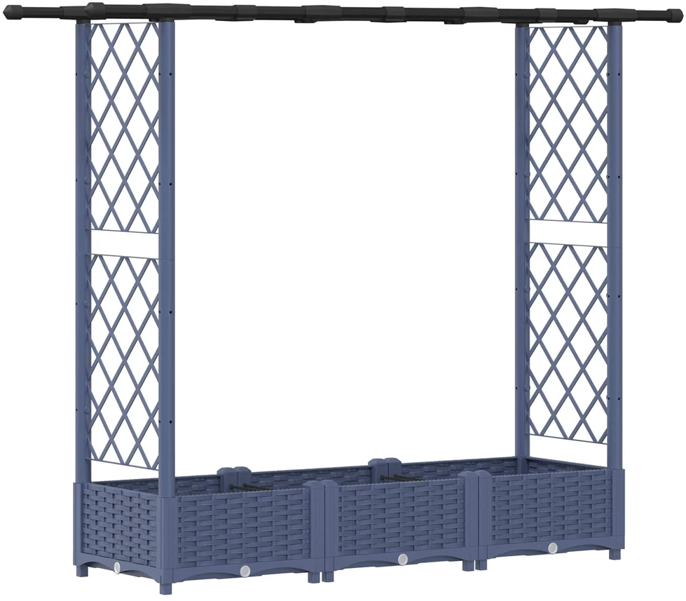 Pakeltas lovas su trelėmis ir stogu Pilka 164 x 40 x 121 cm PP