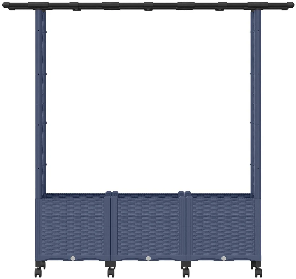 Pakeltas lovas su trelėmis ir stogu Pilka 162,5 x 40 x 142 cm