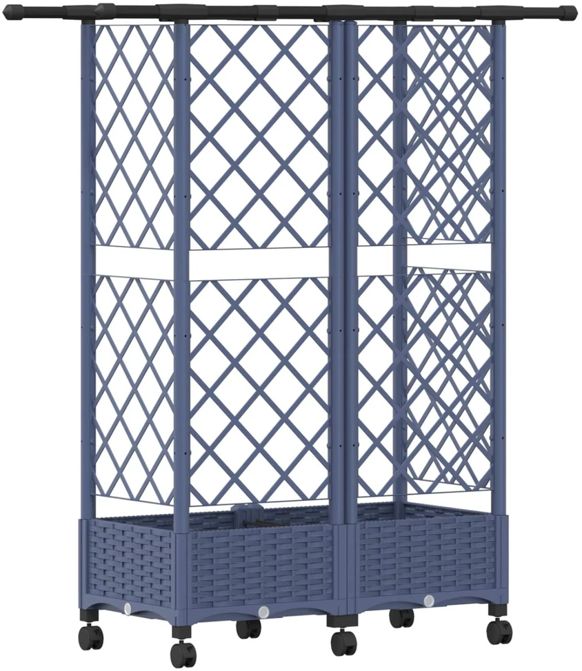 Pakeltas lovas su trelėmis ir stogu Pilka 124 x 40 x 127 cm PP