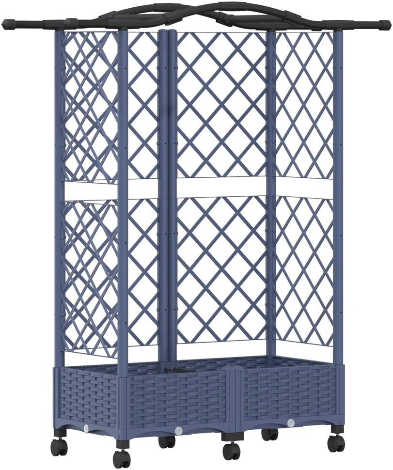 Pakeltas lovas su trelėmis ir stogu Pilka 124 x 40 x 129 cm PP