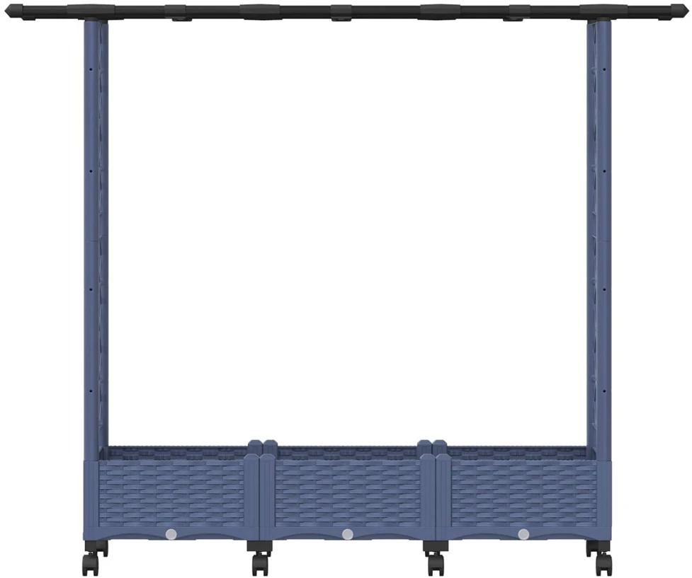 Pakeltas lovas su trelėmis ir stogu Pilka 164 x 40 x 127 cm PP