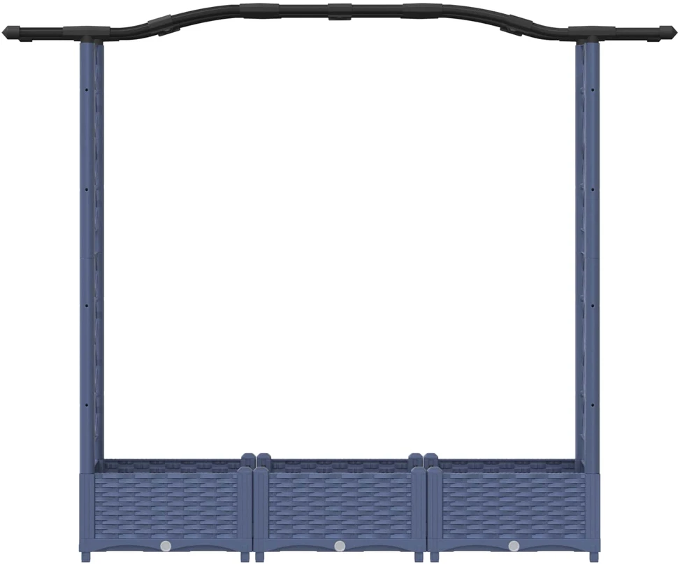 Pakeltas lovas su trelėmis ir stogu Pilka 169 x 40 x 123 cm PP