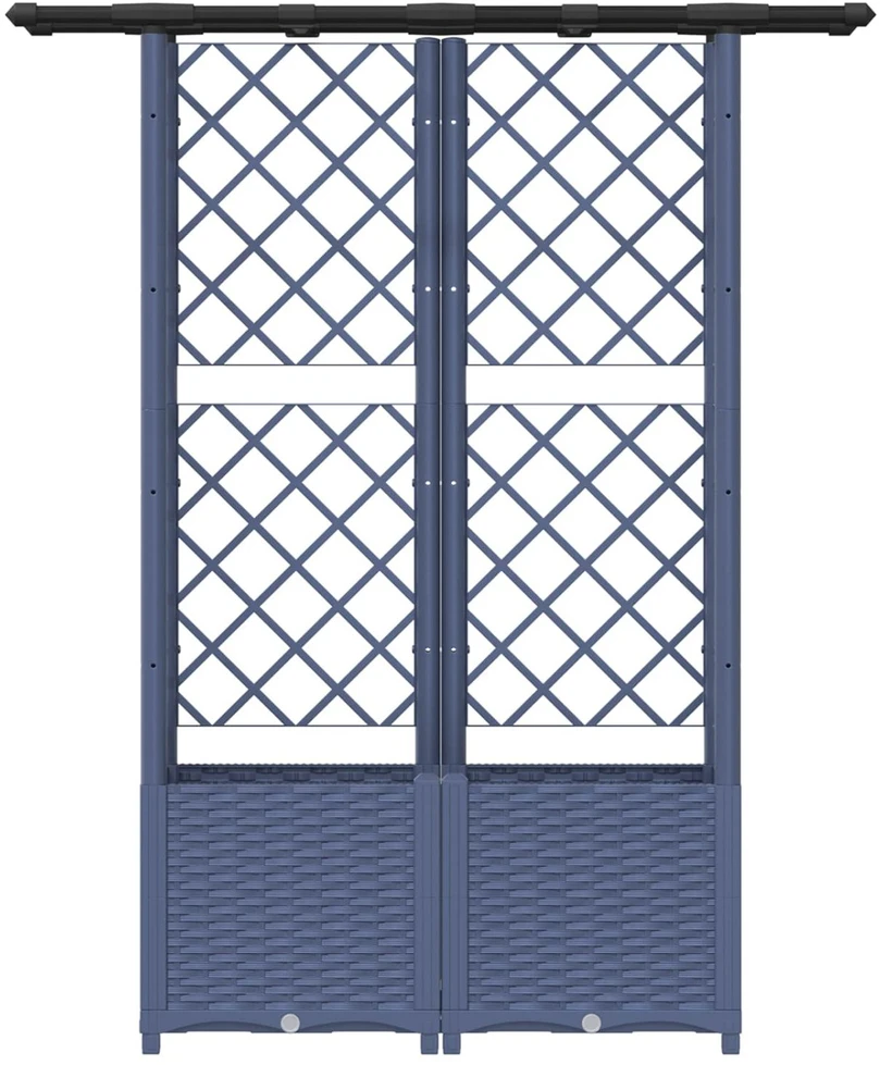 Pakeltas lovas su trelėmis ir stogu Pilka 124,5 x 40 x 136 cm