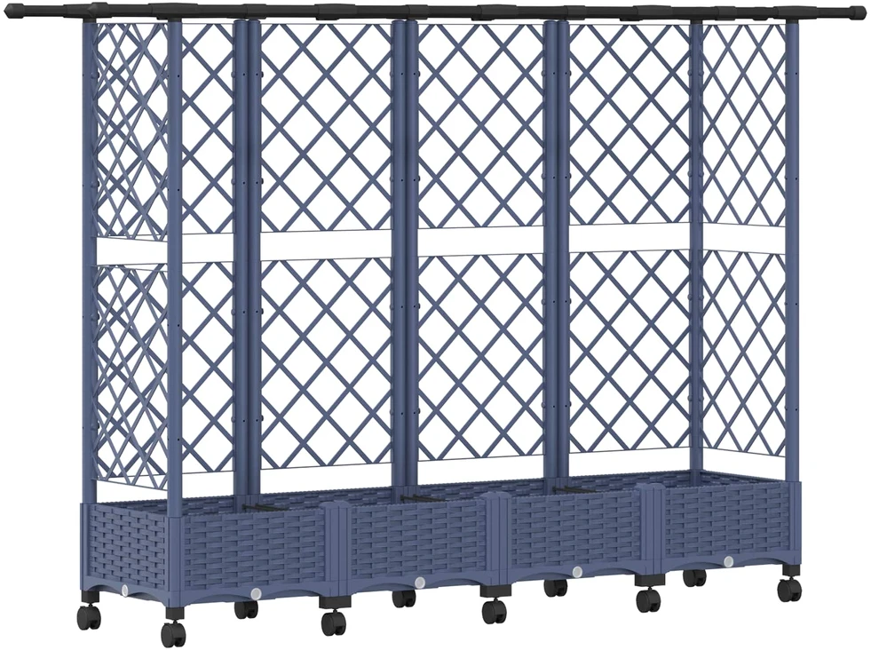 Pakeltas lovas su trelėmis ir stogu Pilka 202,5 x 40 x 127 cm