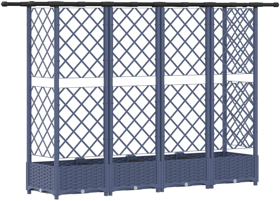 Pakeltas lovas su trelėmis ir stogu Pilka 202,5 x 40 x 121 cm