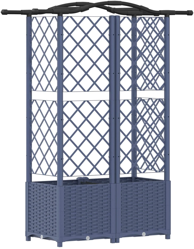 Pakeltas lovas su trelėmis ir stogu Pilka 122 x 40 x 138 cm PP